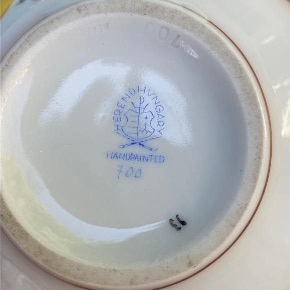 Herend Handpainted fruit and flora large tea cup and saucer plate. Antique - Picture 3 of 16